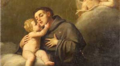 Sant’Antonio da Padova genuflesso con il Bambino e Angeli