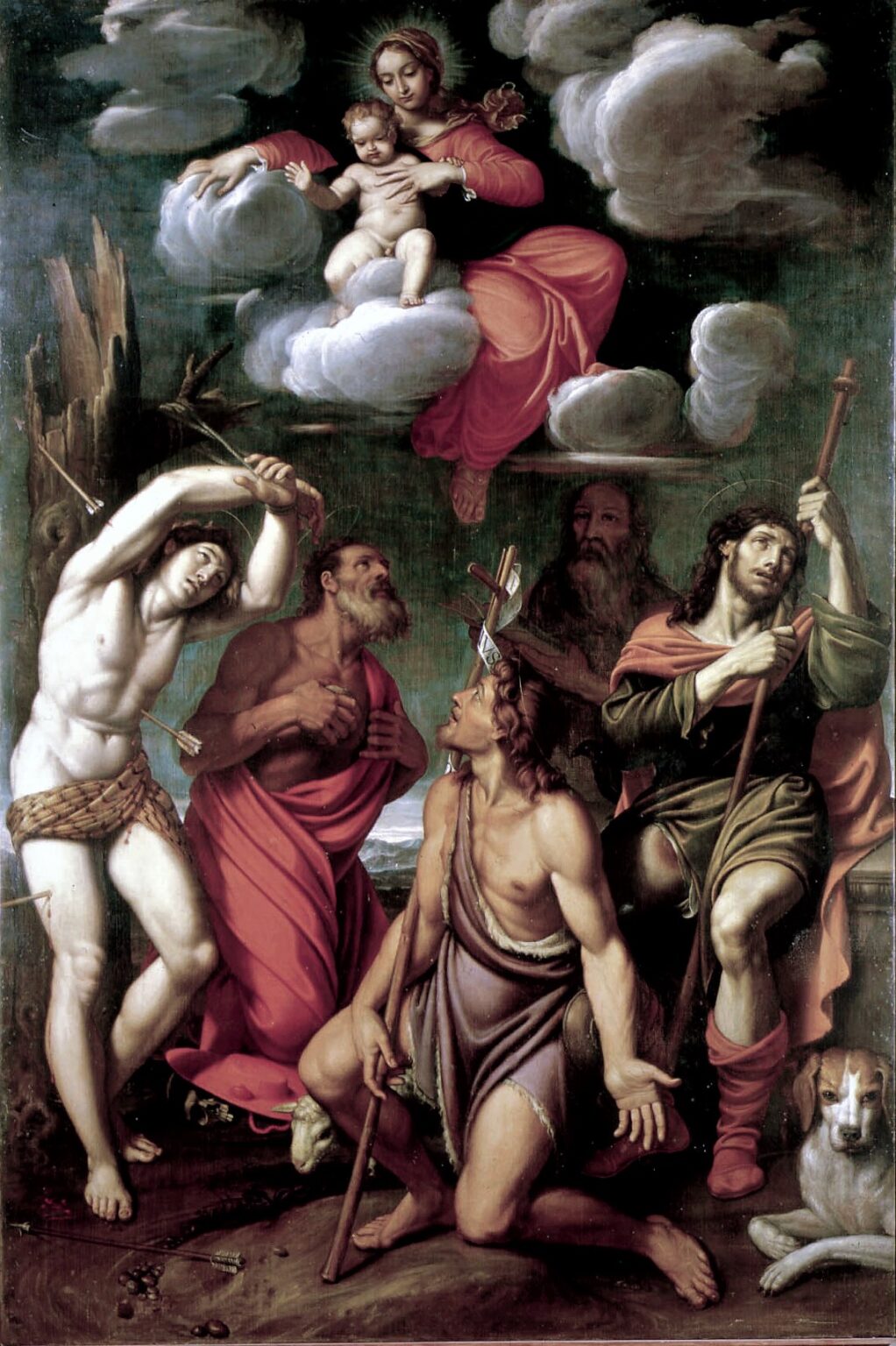 Madonna col Bambino in gloria e i santi Sebastiano, Girolamo, Giovanni