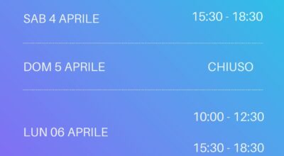 Orario di apertura festività pasquali